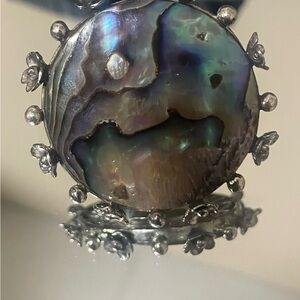 Estate Silver and Abalone Ring